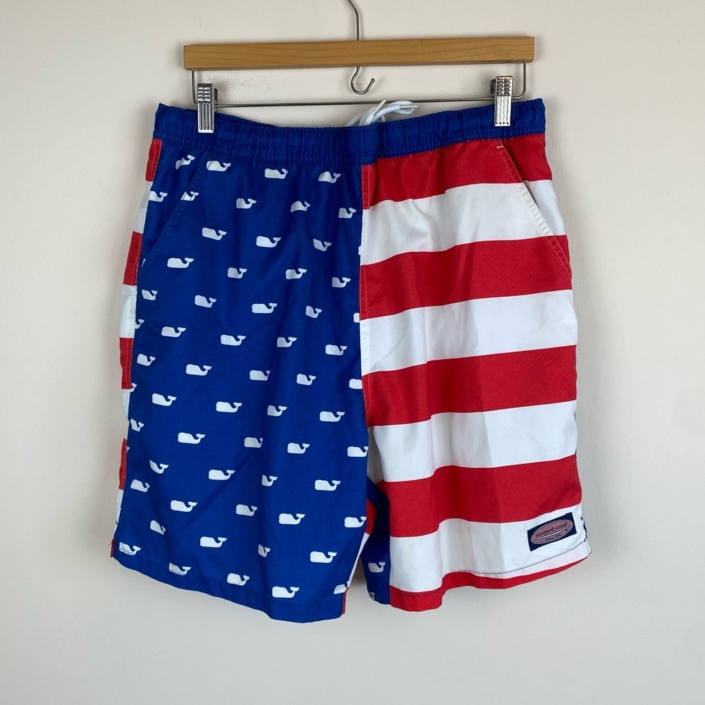 Vineyard Vines Red, White, and Blue Swim Trunks